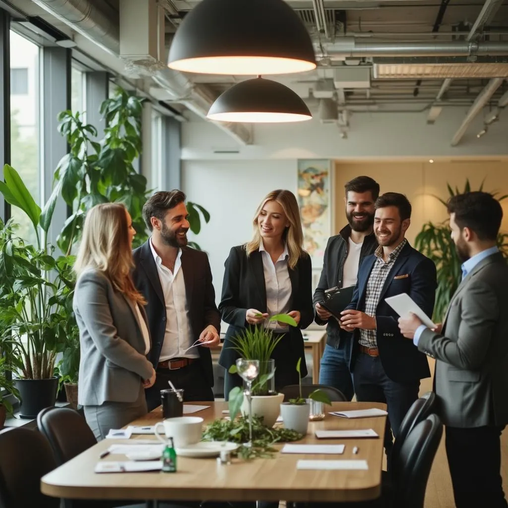 Tým Greening diskutuje strategii
